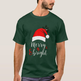 Trendy Christmas T-Shirt Merry & Bright Festive Vi
