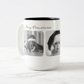 Trendy Christmas Tasse | Angepasstes Triple-Foto M (Vorderseite Links)