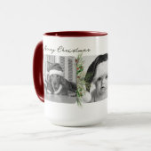 Trendy Christmas Tasse | Foto-Grünrahmen (Vorderseite Links)