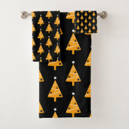 Trendy Christmas Tree Nahtloses Muster Badhandtuch Set