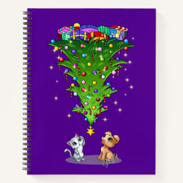 Trendy Christmas Tree Rich Plum Notebook von Mei Y Notizbuch