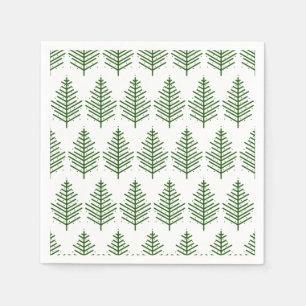 Trendy Christmas Tree Winter Pattern Serviette