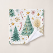 Trendy Christmas trees candy cane bath towel set (Waschlappen)