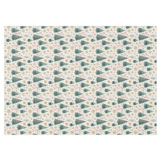 Trendy Christmas trees earthy tone Xmas tablecloth Tischdecke (Vorderseite (Horizontal))