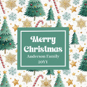 Trendy Christmas Trees Red Green Gold Napkins Serviette