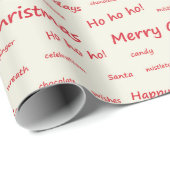 Trendy Christmas Typografy Holiday Gift Geschenkpapier (Rolleneckpunkt)