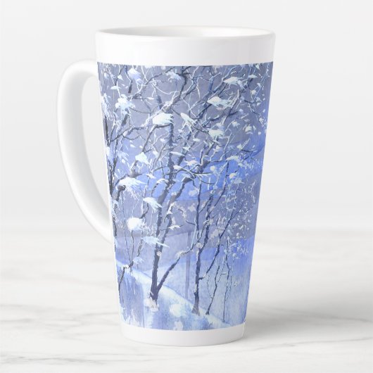 Trendy Christmas Winter Woods Latte Tasse (Linke Ecke)
