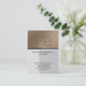 Trendy chubby grau beige stilvolle Visitenkarte (Stehend Vorderseite)