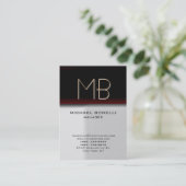 Trendy chubby graue rote, stilvolle Visitenkarte (Stehend Vorderseite)