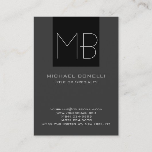 Trendy chubby moderne graue schwarze Visitenkarte (Vorderseite)