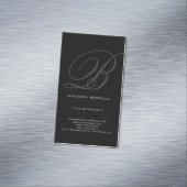 Trendy chubby moderne graue schwarze Visitenkarte Magnetische Visitenkarte (Beispiel)