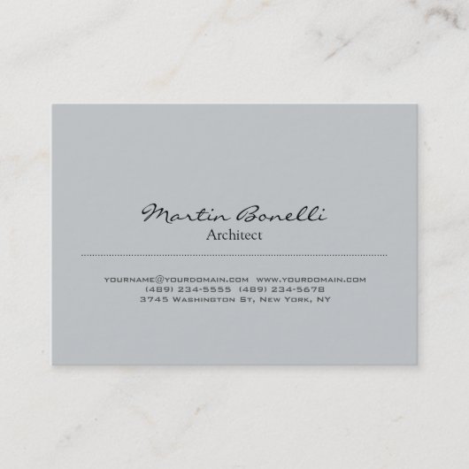 Trendy Chubby Stylish Gray Architect Business Card Visitenkarte (Vorderseite)