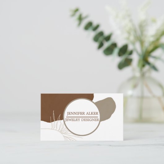 Trendy Circle Pampas und Boho Handmade Juwelen Visitenkarte (Stehend Vorderseite)
