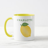 Trendy Citrus Lemon Yellow Green Monogram Tasse (Links)
