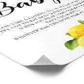 Trendy Citrus Lemons Say Baby Game Sign Poster (Ecke)