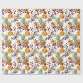 Trendy Citrus Orange Pine Berry Weihnachtsfeiertag Geschenkpapier (Flach)