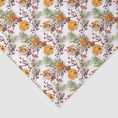 Trendy Citrus Orange Pine Berry Weihnachtsfeiertag Seidenpapier (Ausschnitt)