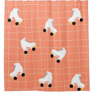 Trendy City Roller Skate Roller Skater Geschenk Duschvorhang