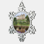 Trendy Clan Sutherland Scottish Castle Foto Schneeflocken Zinn-Ornament (Rechts)