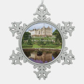 Trendy Clan Sutherland Scottish Castle Foto Schneeflocken Zinn-Ornament (Vorderseite)