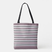 Trendy Clasic Monogram Lila Schwarz-weiß Strip Tasche (Rückseite)