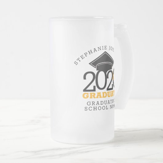 Trendy Class of 2020 Graduate Mattglas Bierglas (VorderseiteRechts)