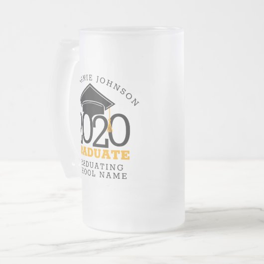 Trendy Class of 2020 Graduate Mattglas Bierglas (Vorderseite Links)