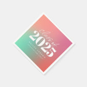 Trendy Class of 2024 Pink Gradient Abschluss Serviette (Ecke)