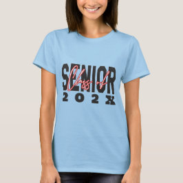 Trendy Class of 2025 Senior School Logo Blue T-Shirt