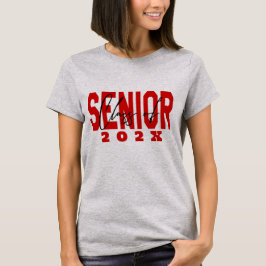 Trendy Class of 2025 Senior School Logo Gray T-Shirt