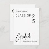 Trendy Class of 25 2 Fotos Graduation Party Einladung (Vorne/Hinten)