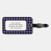 Trendy Classic lila Hahnentrittmuster mit Monogram Gepäckanhänger (Rückseite horizontal)