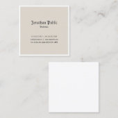 Trendy Classic Look Beruflich Nostalgie Design Quadratische Visitenkarte (Vorne/Hinten)