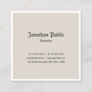 Trendy Classic Look Beruflich Nostalgie Design Quadratische Visitenkarte