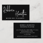Trendy Classy eleganter, einfacher Hochzeitsplaner Visitenkarte (Vorne/Hinten)