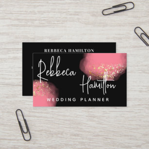 Trendy Classy eleganter Pink Glitzer Hochzeitsplan Visitenkarte
