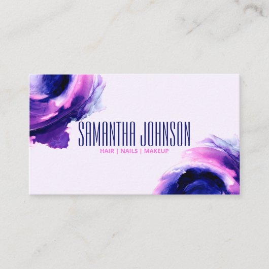 Trendy Classy Royal Lila Modern Brush Stroke Visitenkarte (Vorderseite)