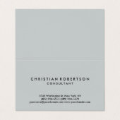 Trendy Clean Simple Gray Consultant Business Card Visitenkarten (Außenseite Aufgefaltet)