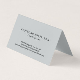 Trendy Clean Simple Gray Consultant Business Card Visitenkarten