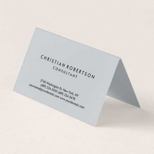 Trendy Clean Simple Gray Consultant Business Card Visitenkarten (Vorderseite)