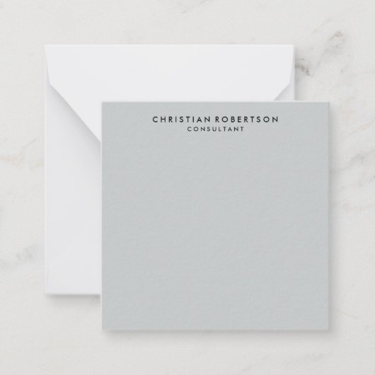 Trendy Clean Simple Gray Consultant Business Mitteilungskarte (Vorderseite)