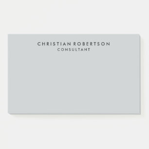 Trendy Clean Simple Gray Consultant Business Post-it Klebezettel
