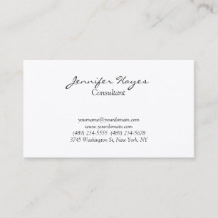 Trendy Clean Simple Stylish Handwriting Visitenkarte