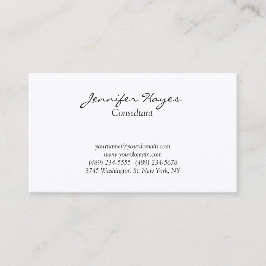 Trendy Clean Simple Stylish Handwriting Visitenkarte (Vorderseite)