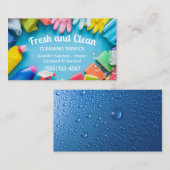 Trendy Cleaning Supplies Housekeeping Service Visitenkarte (Vorne/Hinten)