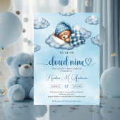 Trendy Cloud 9 Teddy Bär Boy Baby Showdusche Einladung