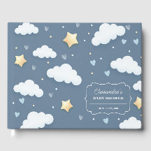 Trendy Cloud Theme Baby Shower Dusty Blue