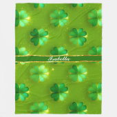 Trendy Clover 4 Listet grüne Sammlung auf Fleecedecke (Vorderseite)