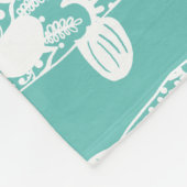 Trendy Coastal White Floral Fish | Monogramm Fleecedecke (Ecke)