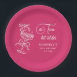 Trendy Cocktail A Tini Bit Older 30th Birthday Pappteller<br><div class="desc">Celebrate her milestone 30th birthday with these trendy pink “A Tini Bit Older" birthday party plates! Personalize with your details and match the party vibe perfectly! 

Trendy Cocktail A Tini Bit Older 30th Birthday Paper Plates</div>